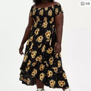 Torrid Black Sunflower Dress